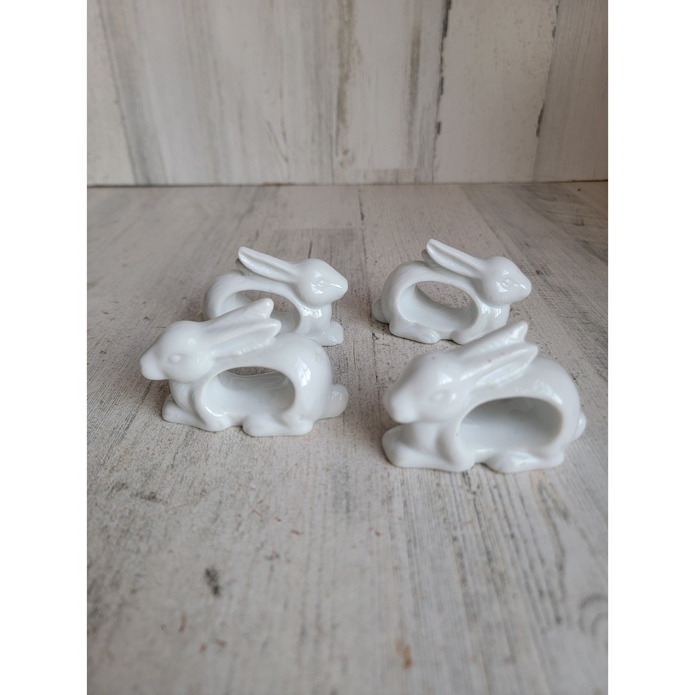 Vintage japan Easter bunny napkin holder set ceramic rabbit home spring‎